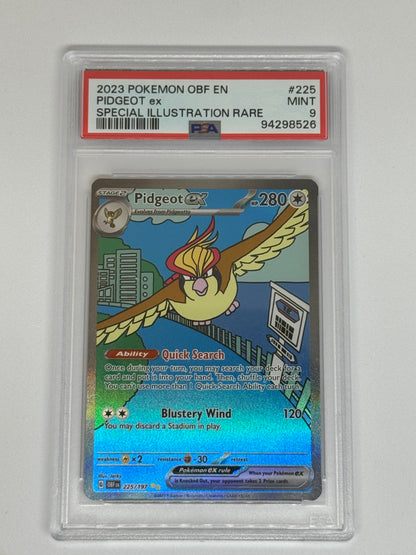 2023 Pidgeot ex 225/197 Obsidian Flames Special Illustration Rare PSA 9